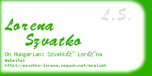 lorena szvatko business card